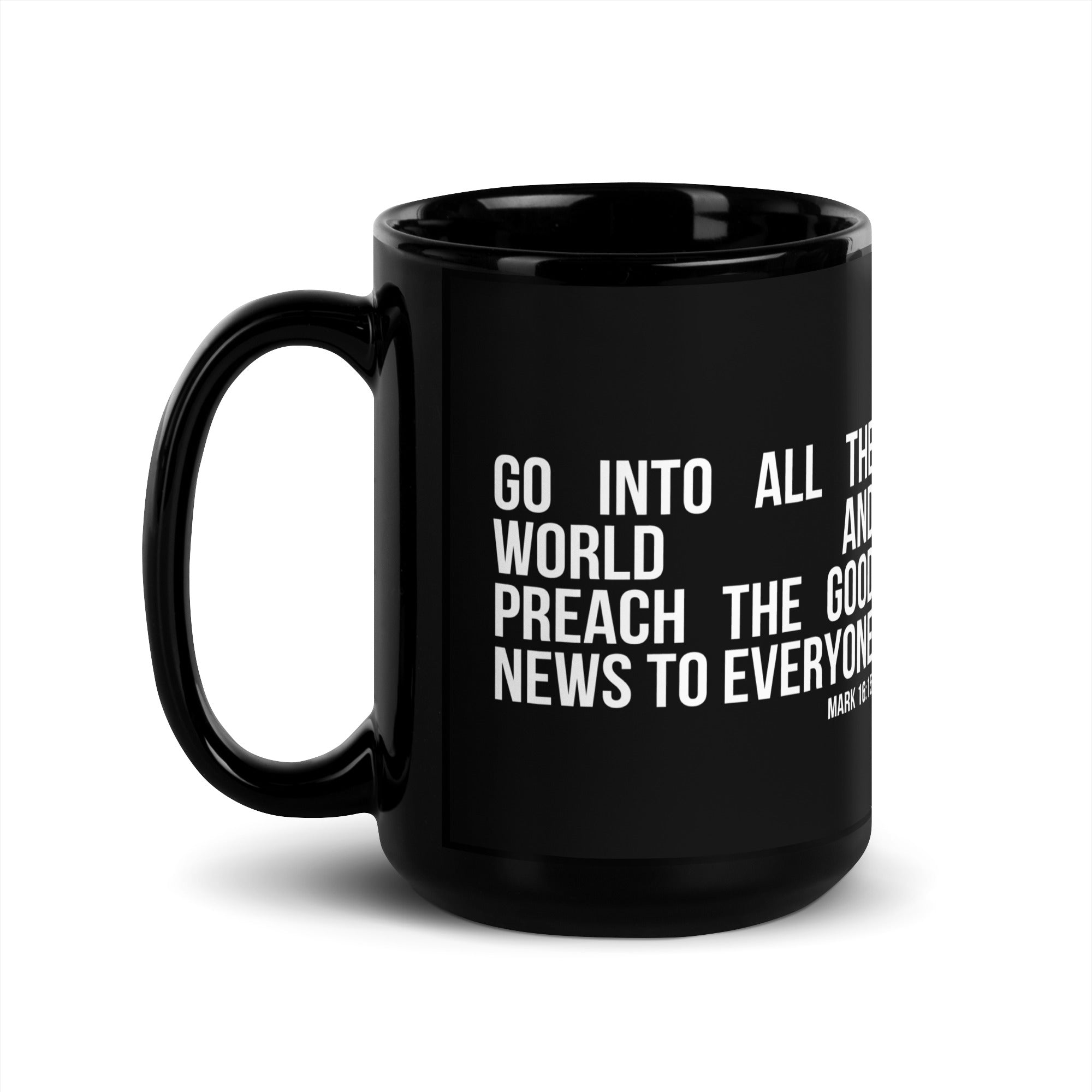 Mark 16:15 Mug (Black)